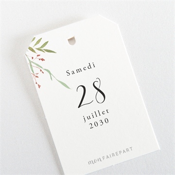 Etiquette mariage bouquet ardent - Dos de l'étiquette