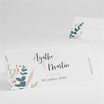 Marque-place mariage bouquet ardent