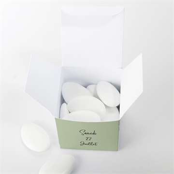 Boîte de dragées mariage sous les oliviers - Intérieur de la boîte