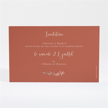 Carton d'invitation mariage terre de feu - Dos du carton