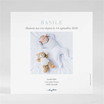 Faire-part naissance tendre pousse - Dos du faire-part