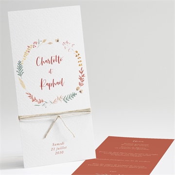 Menu mariage terre de feu