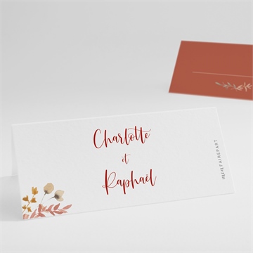 Marque-place mariage terre de feu