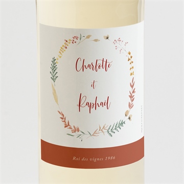 Etiquette de bouteille mariage terre de feu