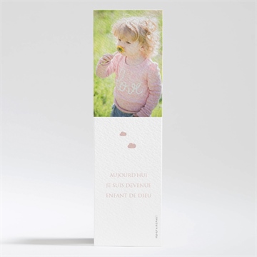 Signet baptême tout en symboles - Dos du signet