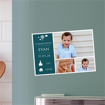 Faire-part communion jolis petits symboles magnet