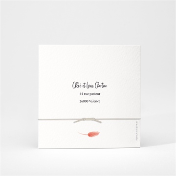 Remerciement mariage art champêtre bracelet - Dos du faire-part