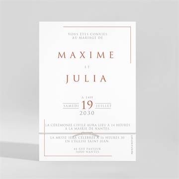 Faire-part mariage love bracelet - Dos du faire-part