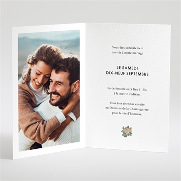 Faire-part mariage lovely bracelet - Intérieur de la carte