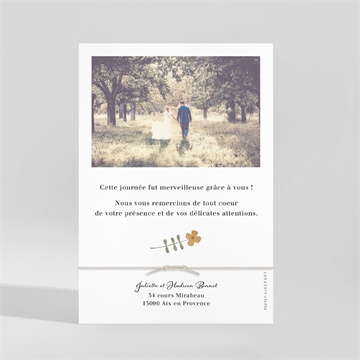 Remerciement mariage notre sweet love bracelet - Dos du remerciement