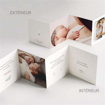 Faire-part naissance sweet family - Intérieur du faire-part