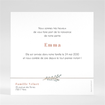 Faire-part naissance petite tribu - Dos du faire-part