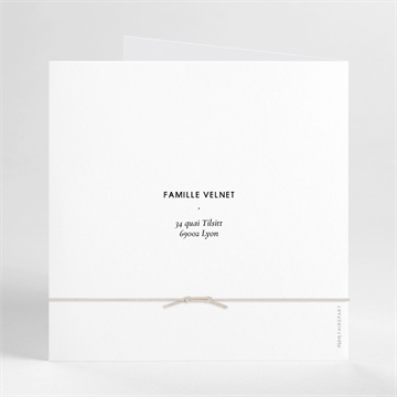 Faire-part naissance notre merveille - Dos du faire-part