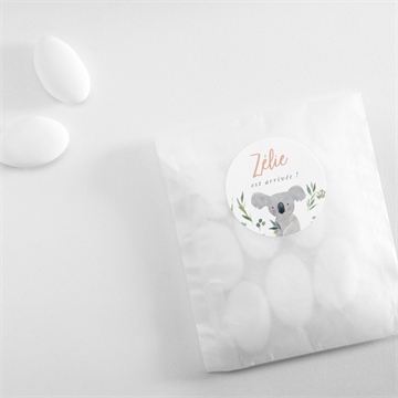 Sticker naissance koala en folie - Mise en situation