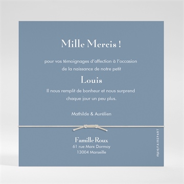 Remerciement naissance moderne et tendance bracelet - Dos du remerciement