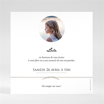 Invitation anniversaire elegance en photo - Dos de l'invitation
