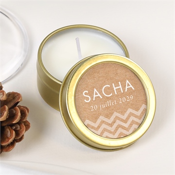 Bougie baptême farandole de kraft