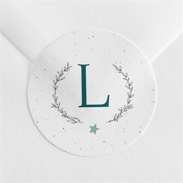 Sticker baptême initiale argentée