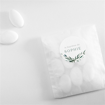 Sticker baptême jolie annonce champêtre