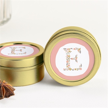 Bougie baptême initiales à motifs