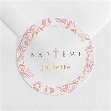 Sticker baptême motif gravure