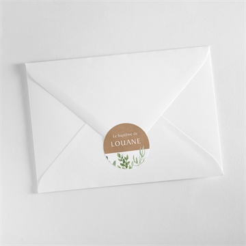 Sticker baptême kraft végétal