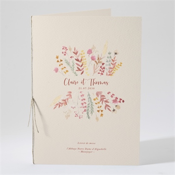 Livret de messe mariage élégance champêtre