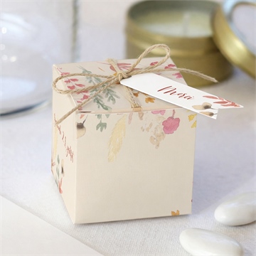 Boîte de dragées mariage élégance champêtre