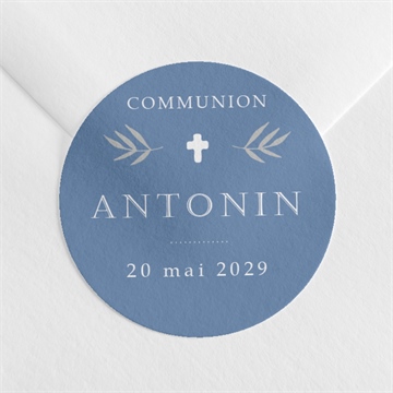 Sticker communion bleu myosotis mignonette