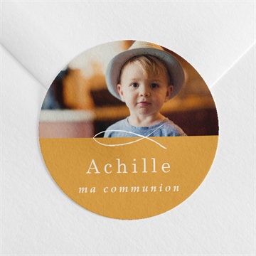 Sticker communion jaune et or dorure