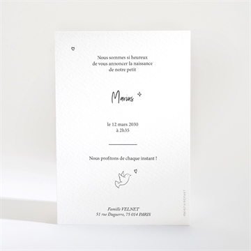 Faire-part naissance dans la lune - Dos du faire-part