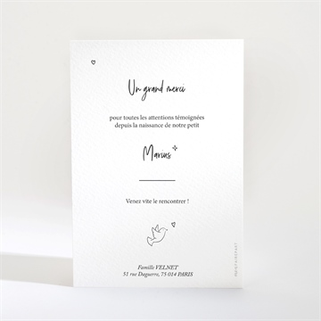 Remerciement naissance dans la lune - Dos de la carte