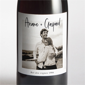 Etiquette de bouteille mariage belle idylle