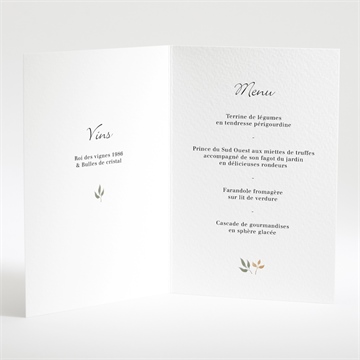 Menu mariage let's dream ! - Intérieur du menu