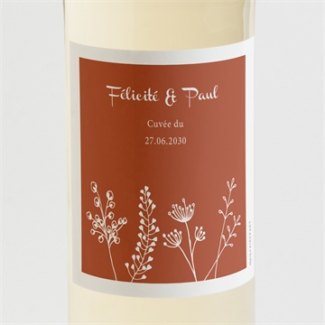Etiquette de bouteille mariage fleurs d'automne