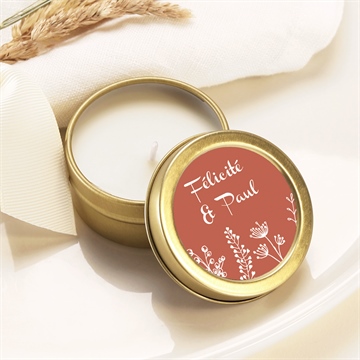 Bougie mariage fleurs d'automne