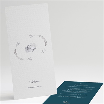 Menu mariage tourbillon sentimental plié