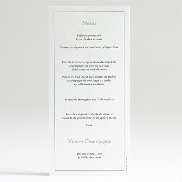 Menu mariage let love grow - Dos du menu