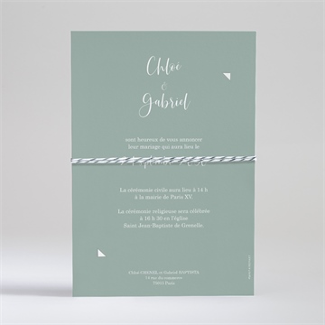 Faire-part mariage a l'unisson - Dos du faire-part