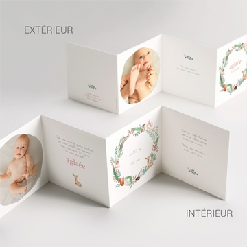 Faire-part naissance jolie pampa - Vue détaillée