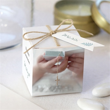 Boîte de dragées communion aquarelle sacrée