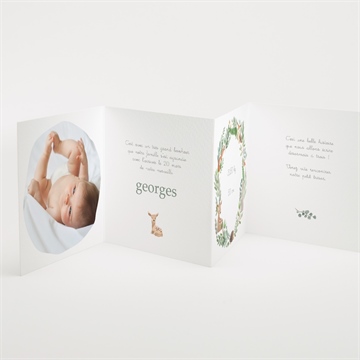 Faire-part naissance tendre flore - Intérieur du faire-part