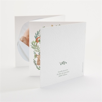 Faire-part naissance tendre flore - Dos du faire-part