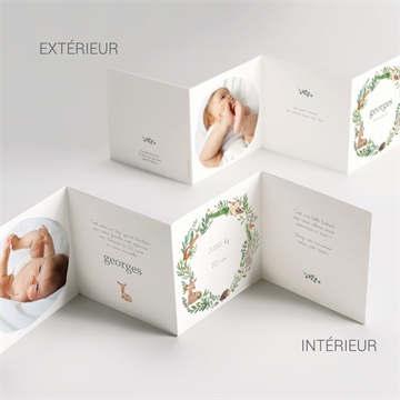 Faire-part naissance tendre flore - Vue détaillée