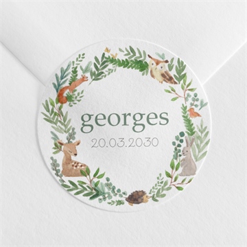 Sticker naissance tendre flore dorure