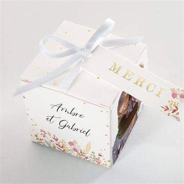 Boîte de dragées mariage incandescent - Dessus de la boîte