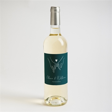 Etiquette de bouteille mariage notre union - Mise en situation