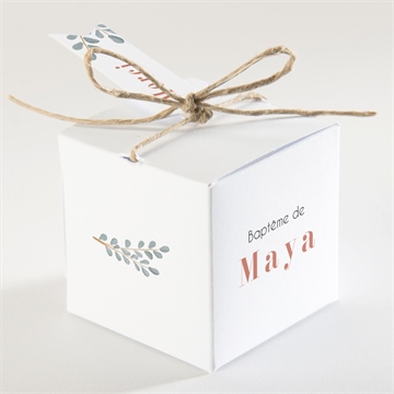 Boîte de dragées baptême joie de la foi - Dos de la boîte