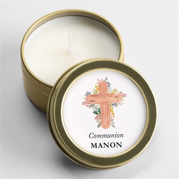 Bougie communion symboles et foi étui