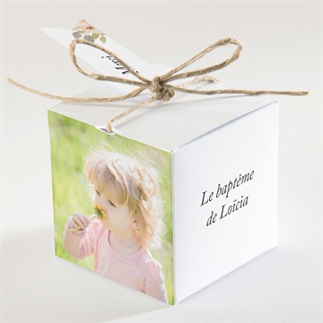 Boîte de dragées baptême symbole de foi - Dos de la boîte